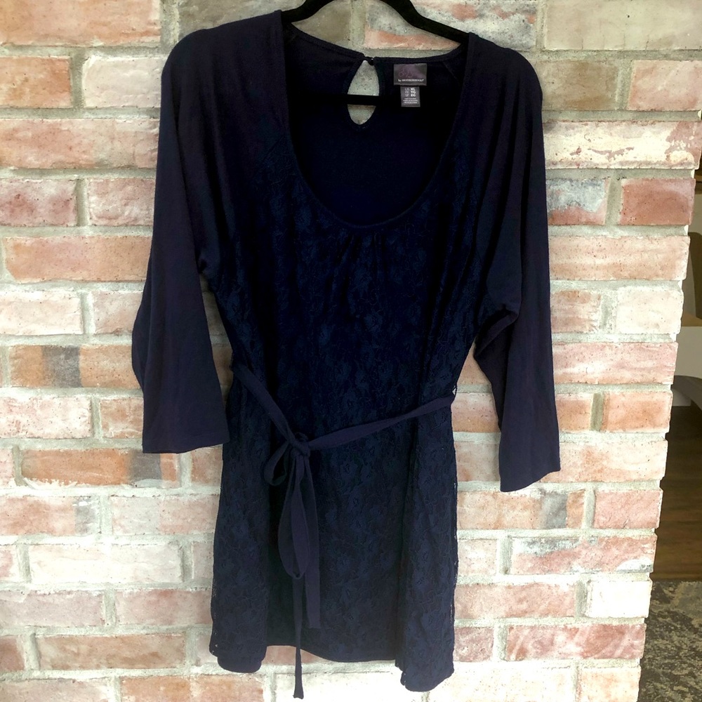 Oh Baby- Motherhood Maternity Navy Lace Shirt XL